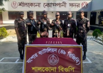 শার্শার শালকোনা সীমান্ত থেকে ২ কোটি টাকার স্বর্ণেরবার উদ্ধার