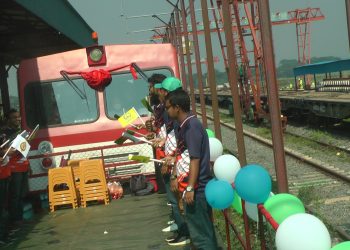 ভাঙ্গায় পরীক্ষামূলক ভাবে পদ্মা সেতু রেললাইন শুভ উদ্বোধন