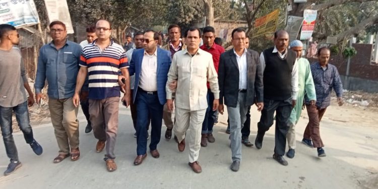 রাজশাহীর বাঘায় বাংলাদেশ জাতীয়তাবাদী দল বিএনপি’র কেন্দ্রীয় ঘোষিত কর্মসূচিতে শান্তিপূর্ণ পদযাত্রা