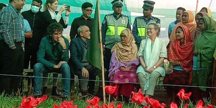 তেঁতুলিয়ার টিউলিপ বাগানে ডেনমার্কের রাষ্ট্রদূত উইনি এস্ট্রাপ পিটারসেন