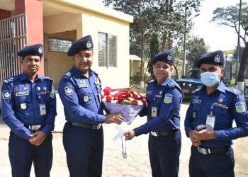 শেরপুর সদর থানা বার্ষিক পরিদর্শনে শেরপুর পুলিশ সুপার,