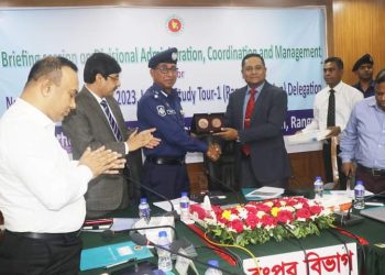 রংপুর বিভাগে জাতীয় প্রতিরক্ষা কোর্স-২০২৩ এর স্টাডি ট্যুর এর ব্রিফিং