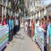 পাইইকগাছায় ৪ সাংবাদিকসহ ৫ জনের নামে মিথ্যা মামলা ও হয়রানির প্রতিবাদে মানববন্ধন