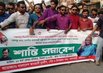 পলাশবাড়ীতে যুবলীগের শান্তি সমাবেশ