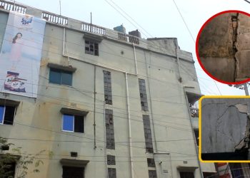 বেনাপোলে হেলে পড়েছে ৫ তলা ভবন : অপসারণ করার দাবী স্থানীয়দের 