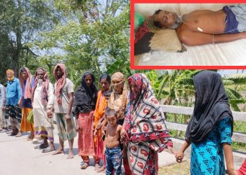 নড়াইলে সন্ত্রাসী হামলার প্রতিবাদে মানববন্ধন