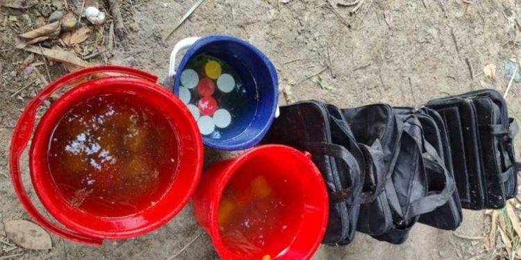 শরীয়তপুর গোসাইরহাটে ২৪টি ককটেল উদ্ধার করেছে পুলিশ