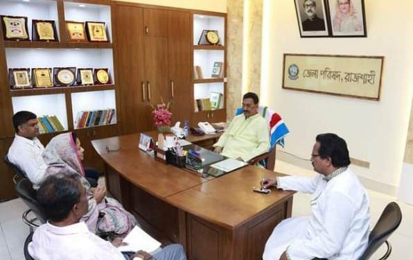 রাজশাহী জেলা পরিষদের সভা কক্ষে অনুষ্ঠিত জেলা ইউনিটের কার্য্য-নির্বাহী কমিটির মাসিক সভা