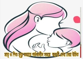 মাতৃ ও শিশু মৃত্যু কমাতে গর্ভকালীন সময়ে অতি জরুরী সেবা নেয়া উচিত 