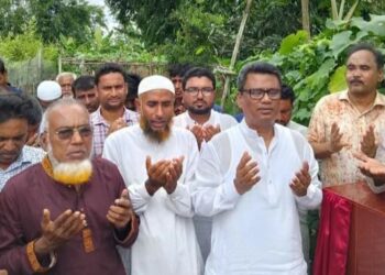 কালাইয়ের কাটাহার-দাউদিয়া গ্রামের রাস্তা পাকা করনের ভিত্তি প্রস্থর স্থাপনের শুভ উদ্বোধন