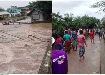 দোয়ারাবাজার ভারতের মেঘালয় থেকে নেমে আসা অব্যাহত পাহাড়ি ঢল