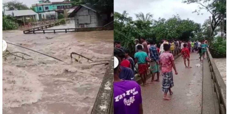 দোয়ারাবাজার ভারতের মেঘালয় থেকে নেমে আসা অব্যাহত পাহাড়ি ঢল
