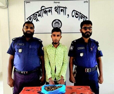 তজুমদ্দিন তিনশত গ্রাম গাঁজাসহ যুবক আটক