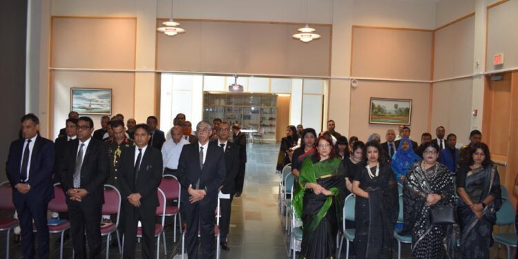 ওয়াশিংটনে বাংলাদেশ দূতাবাসে জাতীয় শোক দিবস পালিত: বঙ্গবন্ধুর ‘সোনার বাংলা’ গড়ার স্বপ্ন বাস্তবায়নের আহবান রাষ্ট্রদূত ইমরানের