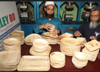 ভোলায় সুপারীর খোল থেকে তৈজসপত্র তৈরীতে তিন উদ্যেক্তার সফলতা