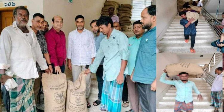 সরকারের মানবিক খাদ্য সহায়তা কর্মসূচির আওতায় ৩০৮ জেলে পরিবারের মাঝে চাউল বিতরণ