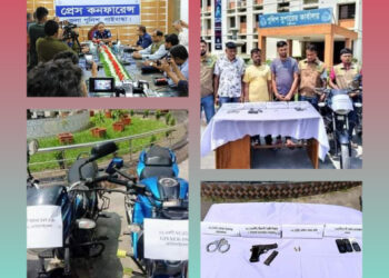 গাইবান্ধা সদরে পিস্তল-গুলিসহ ৩ ডাকাত গ্রেফতার