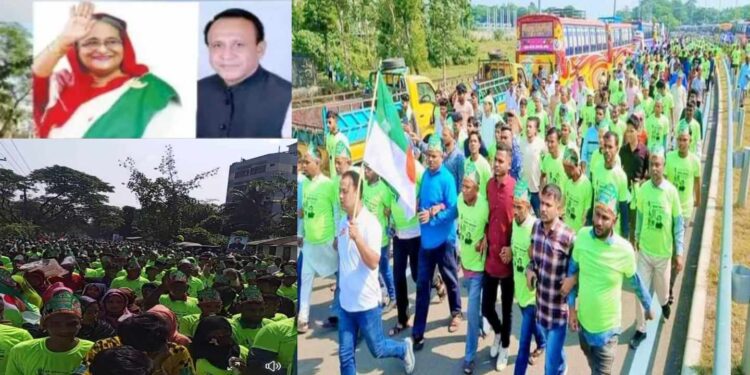 নেতা কর্মীদের বিশাল বহর নিয়ে চমক দেখালেন এমপি মোস্তাফিজ