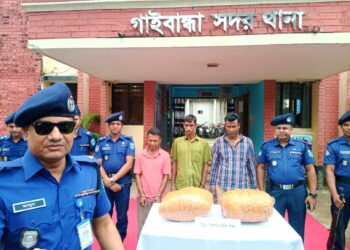 গাইবান্ধায় ১৯ কেজি গাঁজা সহ ৩ যুবক আটক