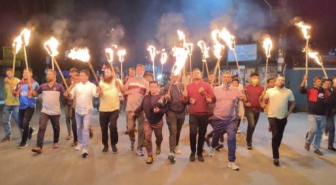 পটুয়াখালীতে বিএনপির মশাল মিছিল