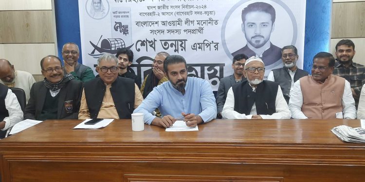 সাংবাদিকদের সাথে মতবিনিময়ে শেখ তন্ময়