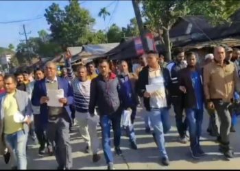 নেত্রকোনা জেলা বিএনপির লিফলেট বিতরণ ও মিছিল