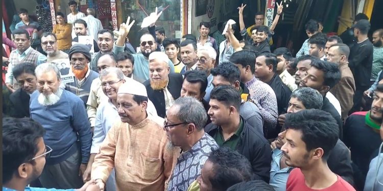 ফরিদপুরের ভাঙ্গায়  কাজী জাফরউল্লাহর  গনসংযোগ ও বিভিন্ন শ্রেণী পেশার মানুষদের সাথে মতবিনিময়