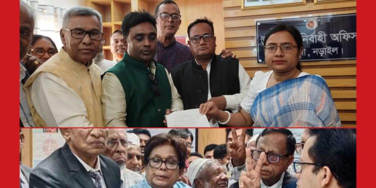 নড়াইল-২ ও ১ আসনে দ্বাদশ জাতীয় সংসদ নির্বাচনে মাশরাফি, মুক্তির পক্ষে মনোনয়নপত্র জমা