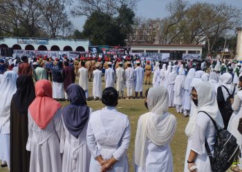 নড়াইলে ঐতিহাসিক ৭ মার্চ দিবস উদযাপনে হাজারো কণ্ঠে ৭ মার্চের ভাষণ ও জাতীয় সংগীত পরিবেশন