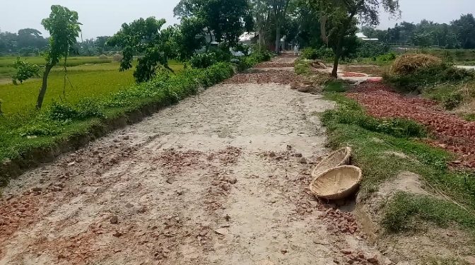 নরসিংদীতে ঠিকাদারি প্রতিষ্ঠানের বিরুদ্ধে রাস্তা নির্মাণে অনিয়মের অভিযোগ