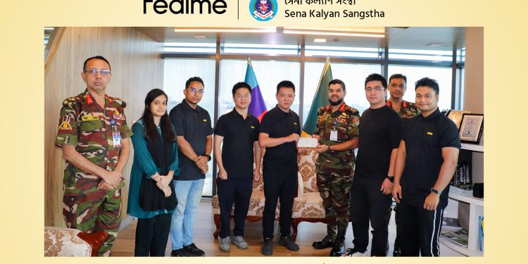 বন্যার্তদের সহায়তায় সেনা কল্যাণ সংস্থায় অনুদান দিয়েছে স্মার্টফোন ব্র্যান্ড রিয়েলমি