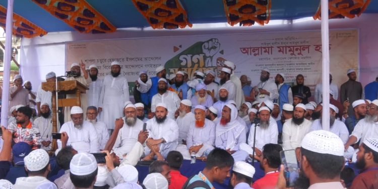 অন্তর্বর্তীকালীন সরকার দুর্বল সরকার: জামালপুরে আল্লামা মামুনুল হক