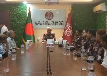 শারদীয় দুর্গাপূজা উদযাপন উপলক্ষে কাপ্তাই ৪১ বিজিবি মতবিনিময় সভা