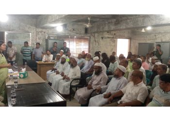 নরসিংদীতে মাধবদী পৌর এলাকার সনাতন ধর্মাবলম্বীদের সাথে পৌর প্রশাসকের মতবিনিময় 