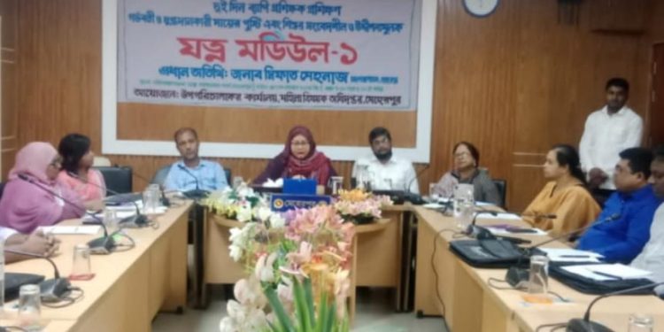 গর্ভবতী ও দুগ্ধদানকারী মায়ের পুষ্টি এবং শিশু সংবেদনশীল ও উদ্দীপনামূলক যত্ন মডিউল-১ এর উদ্বোধন
