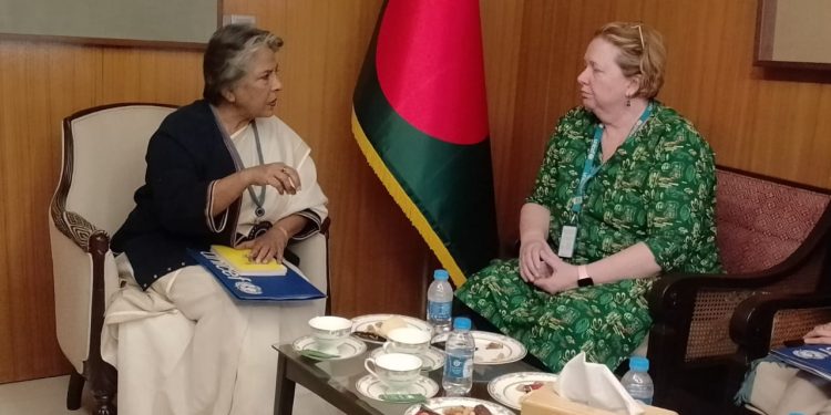 মহিলা ও শিশু বিষয়ক এবং সমাজকল্যাণ উপদেষ্টার সাথে ইউনিসেফের প্রতিনিধির সাক্ষাৎ