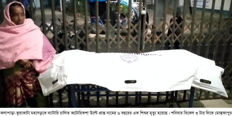 পটুয়াখালীতে অটোরিকশা উল্টে শিশুর মৃত্যু