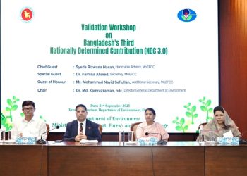 ৮৪.৯২ মিলিয়ন টন CO₂eq নিঃসরণ হ্রাসের লক্ষ্যে প্রণীত এনডিসি ৩.০ বাস্তবায়নে বাংলাদেশের প্রয়োজন ১১৬.৮ বিলিয়ন মার্কিন ডলার– পরিবেশ উপদেষ্টা