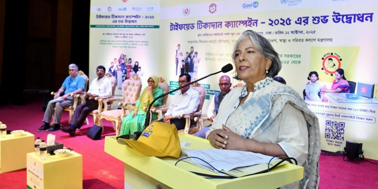 শিশুর সুরক্ষায় জাতীয় টাইফয়েড টিকাদান কর্মসূচি একটি মাইলফলক উদ্যোগ –উপদেষ্টা শারমীন এস মুরশিদ